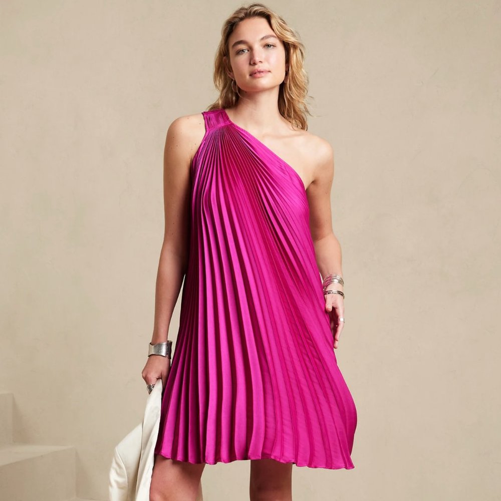 Banana Replublic Accordian Pleated Swing Dress